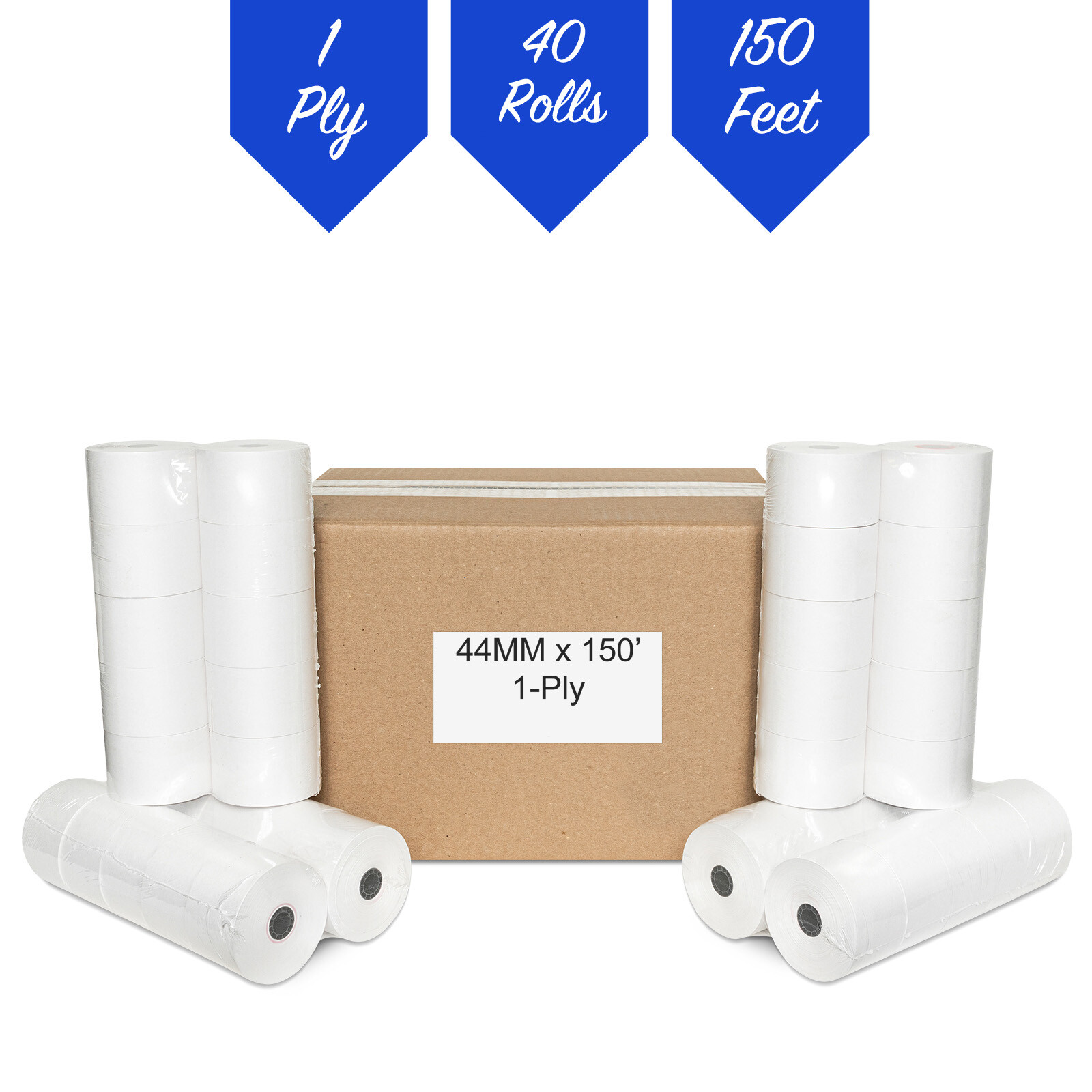 40 ROLLS SHARP ER A-320 330 440 460 470 44mm 1.75 CASH REGISTER TAPE PAPER ROLL