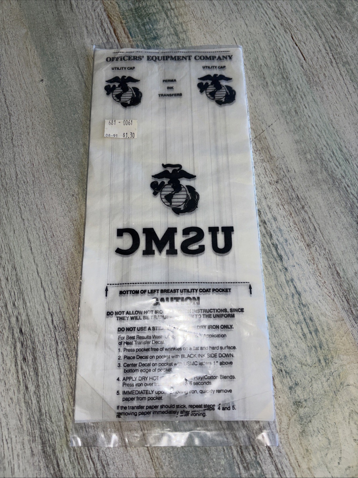 VINTAGE USMC TRANSFER PAPER IRON-ON 7 SHEETS Utility Cap & Coat IYKYK