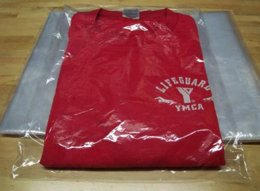 100 CLEAR 9 x 12 BACK FLAP LOCK POLY BAGS PLASTIC T-SHIRT APPAREL ULINE 1 MIL