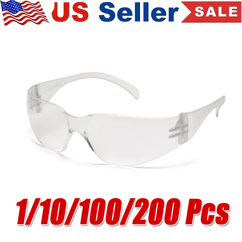 Protective Safety Glasses Clear Lens lot Eyewear Anti Scratch Work UV US wholesa