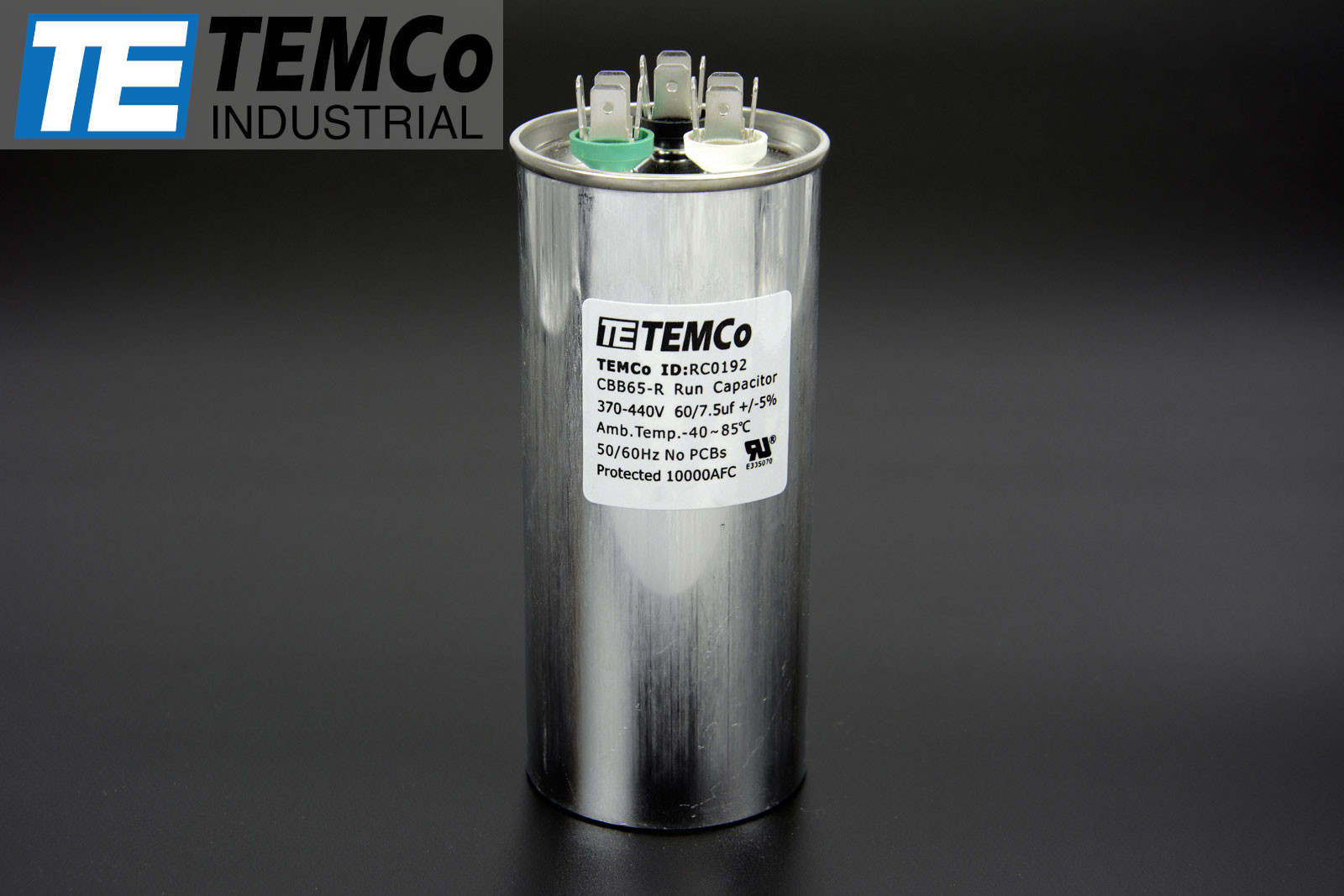 TEMCo 60/7.5 MFD uF Dual Run Capacitor 370 440 vac Volts AC Motor HVAC 60+7.5