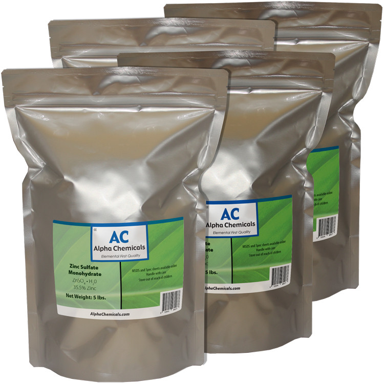 Zinc Sulfate Monohydrate Powder – 35.5% Zn – 20 Pounds