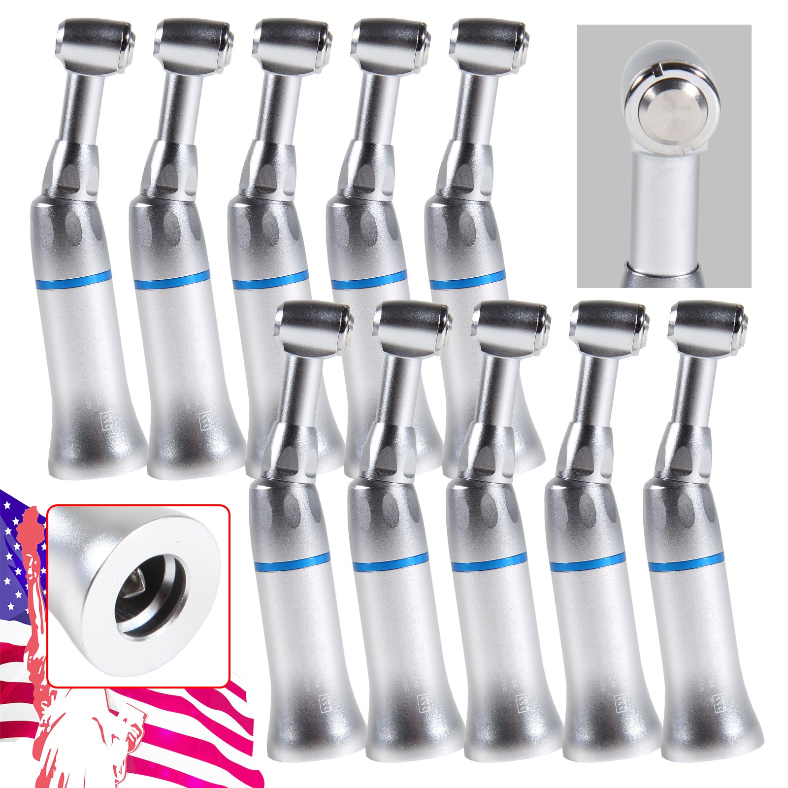 10 Yabangbang Dental Slow Low Speed Contra Angle Handpiece Push Button Etype NSK