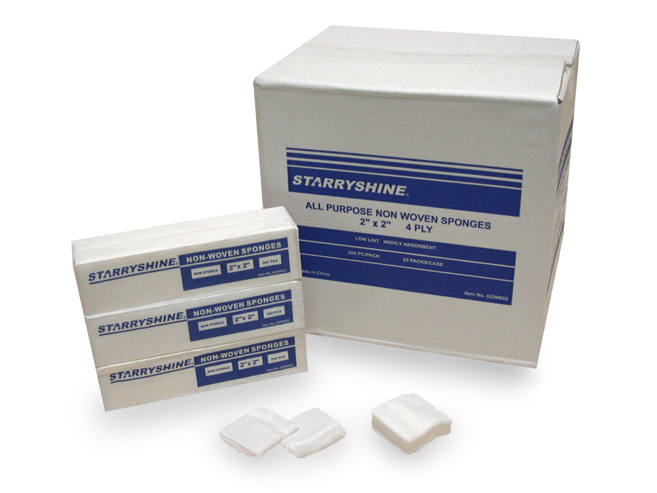 Starryshine Non Woven Gauze Sponge for All Purpose Dental Medical Use 2″X2″ 4PLY