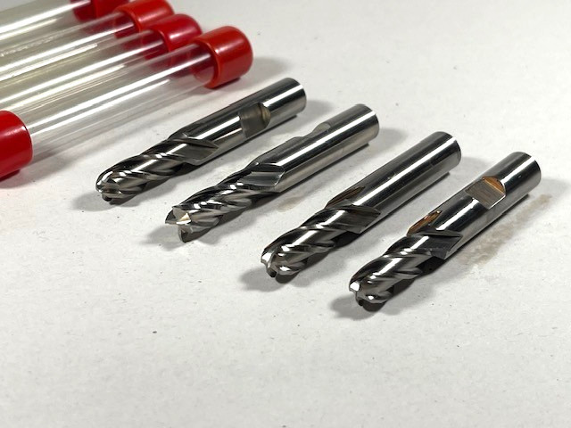 5/16″ 4 Flute Ball End Mills, Cobalt ,USA 4pc set