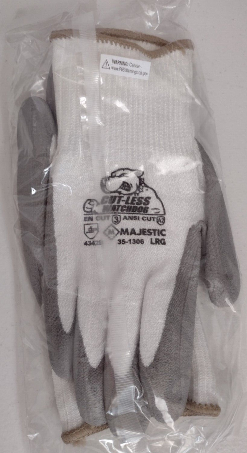 24 pcs 12 Pk NEW MAJESTIC Watchdog 35 1306 ANSI A2 Cut Resistant Gloves L Large
