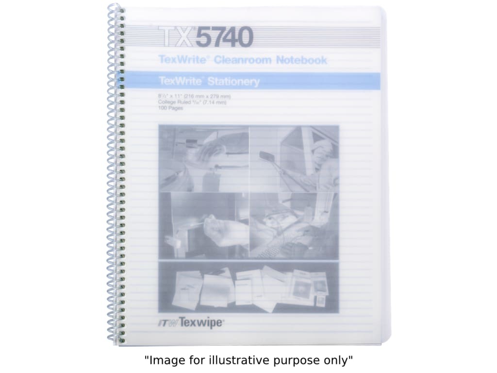Texwipe TX5740 – TexWrite Cleanroom spiral notebook, 8.5 inch x 11 inch, 10/box