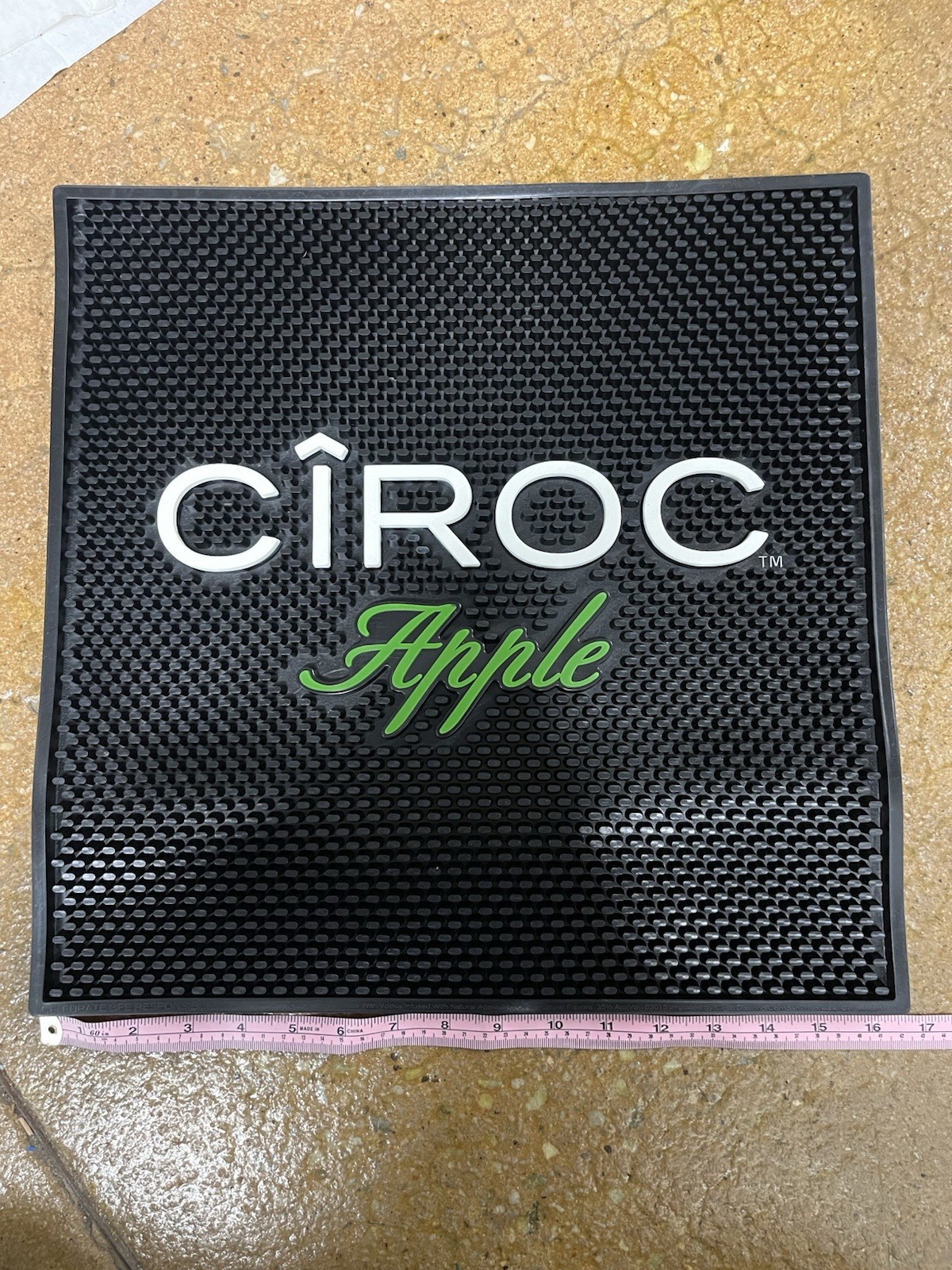 Ciroc Apple Premium Large Bar Mat 16.75″ Square Black