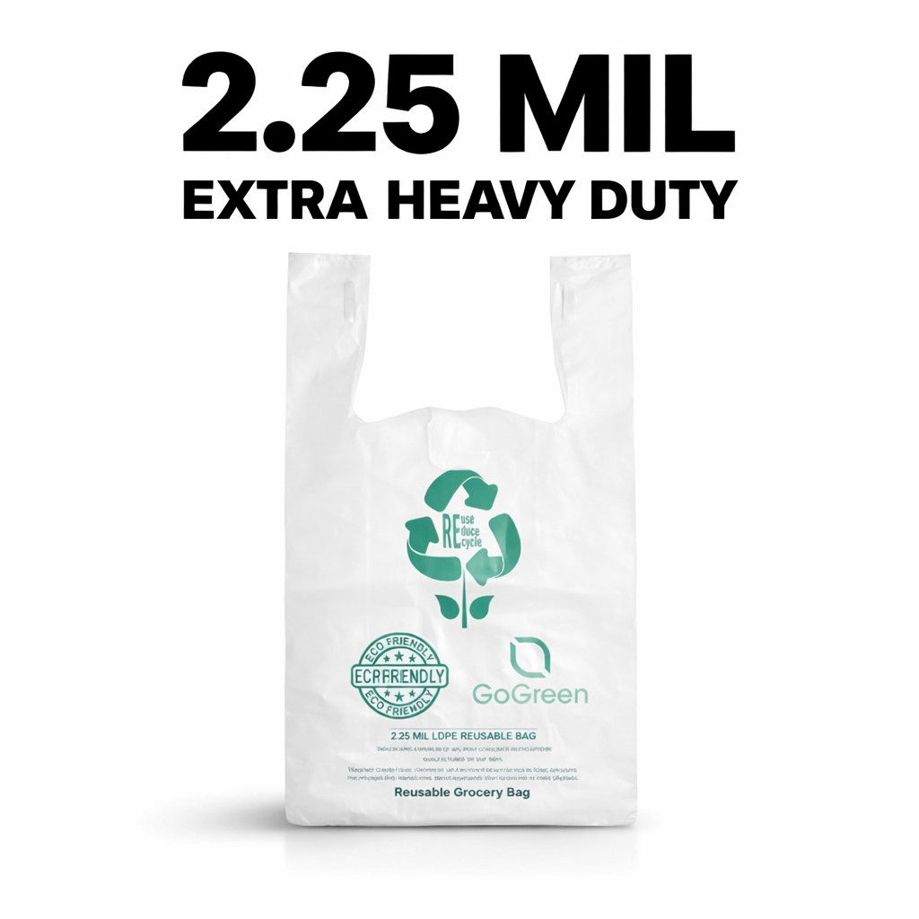 Extra Heavy Duty 1/6 T-Shirt Grocery White Bags 2.25 Mil 21×6.5×11.5 Plastic Bag