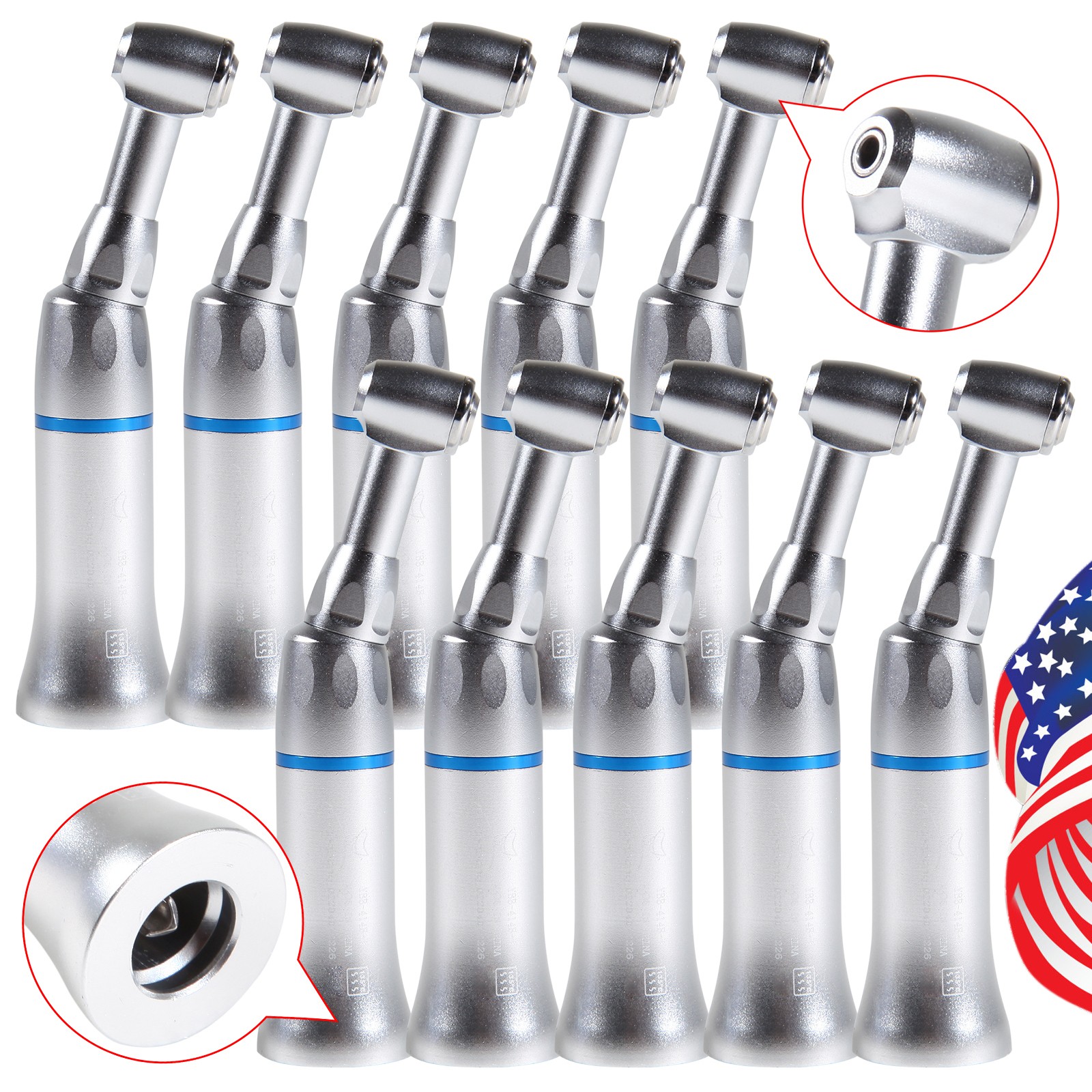 10 Yabangbang Dental Slow Low Speed Contra Angle Handpiece Push Button Etype NSK