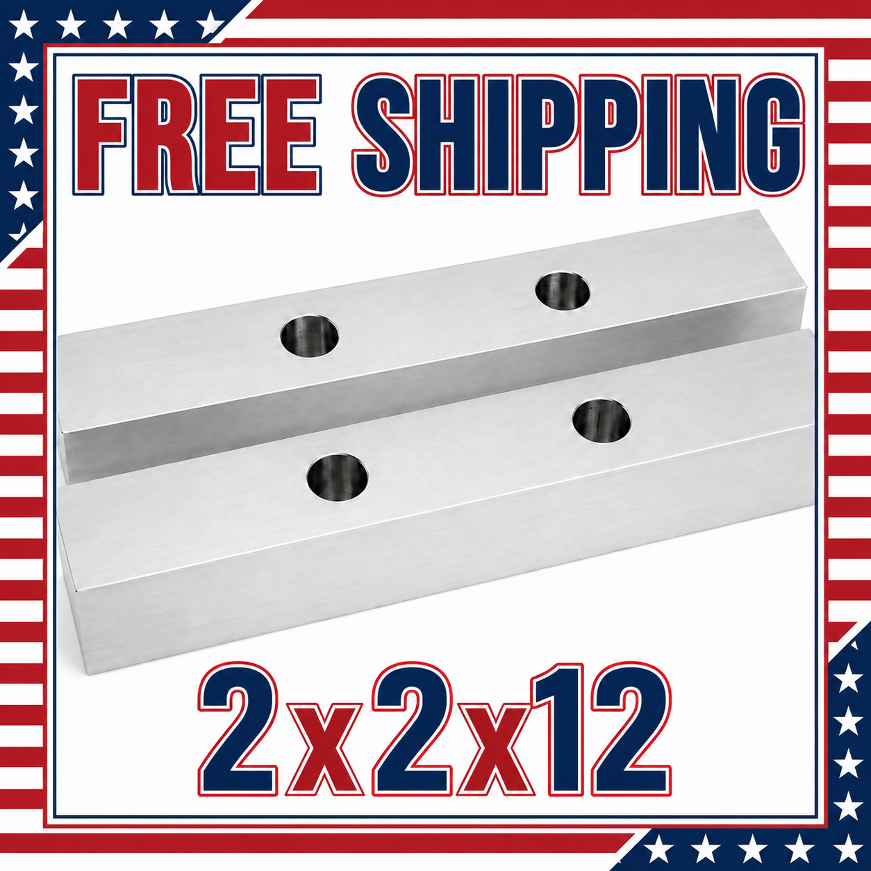 1 set 2x2x12 Aluminum Machined Soft Jaws for 6″ Kurt Vises (2 JAWS) 2 inch