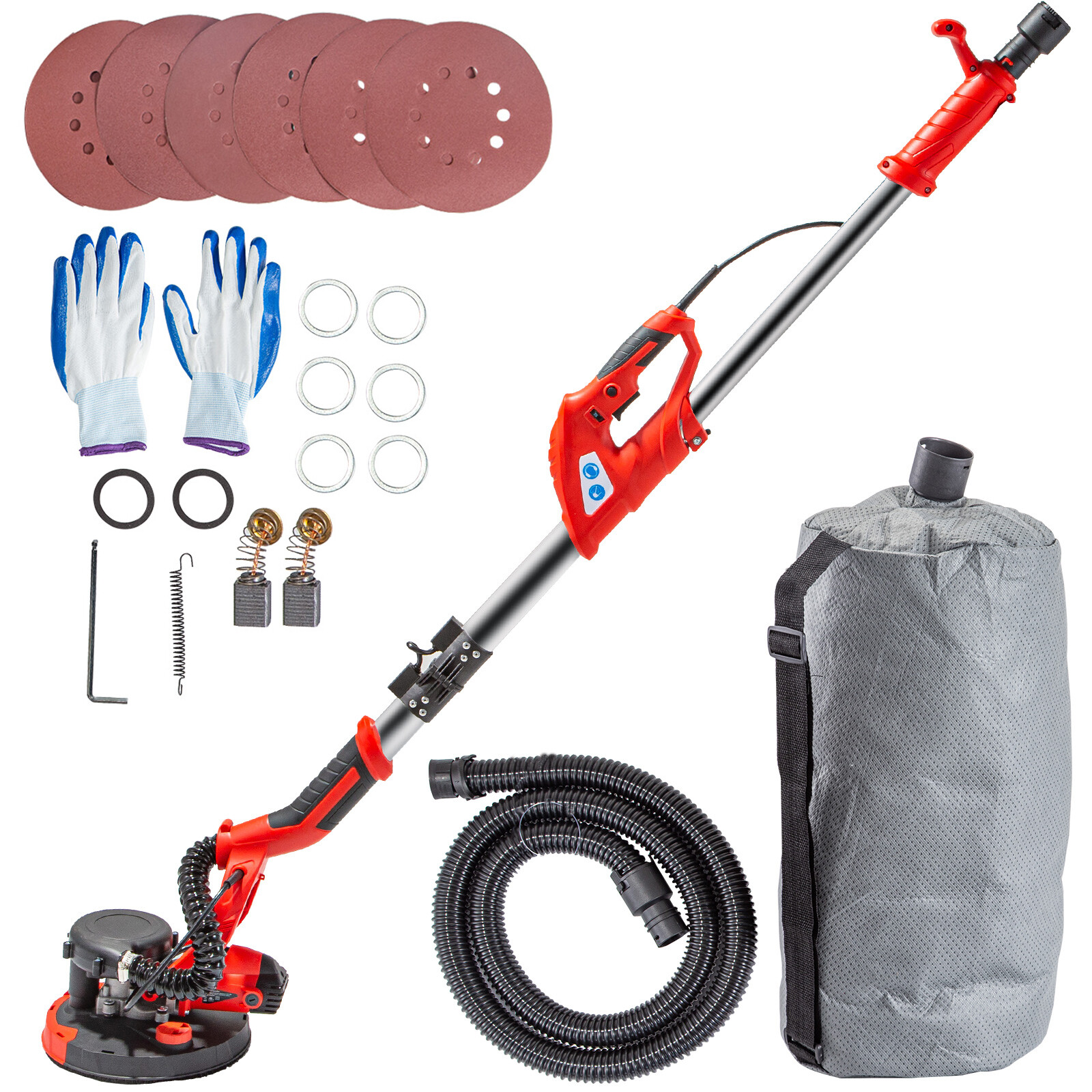 VEVOR 9″ Drywall Sander 850W 6 Variable Speed Sanding Machine Vacuum Attachment