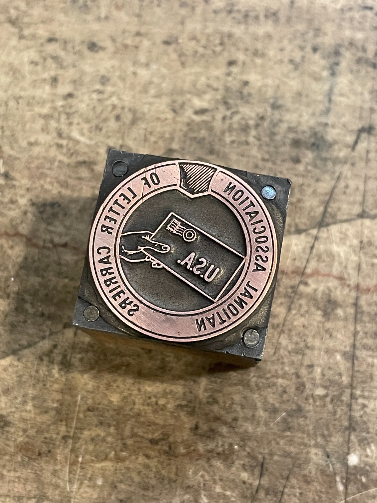 Printing Letterpress Printers Block Association Of Letter Carriers USPS (996)
