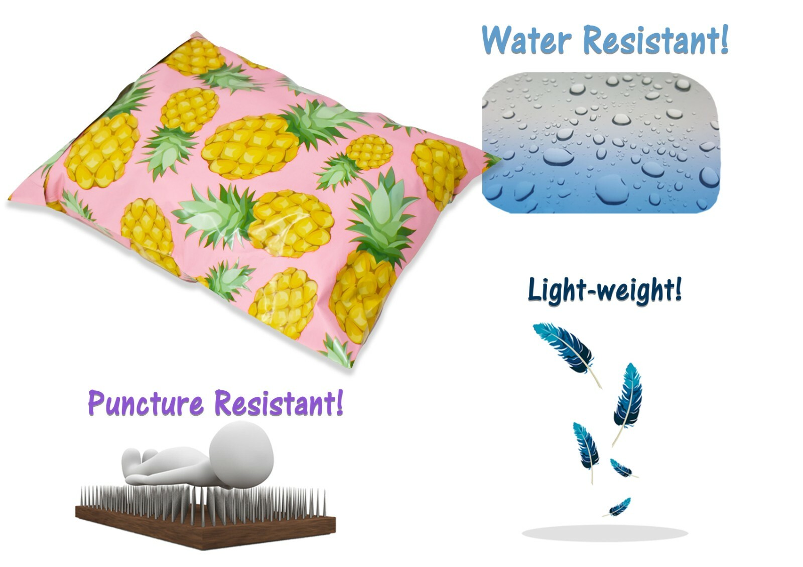 NEW 10×13 Strawberries, Watermelon, Pink PIneapple, Citrus Poly Shipping Mailers