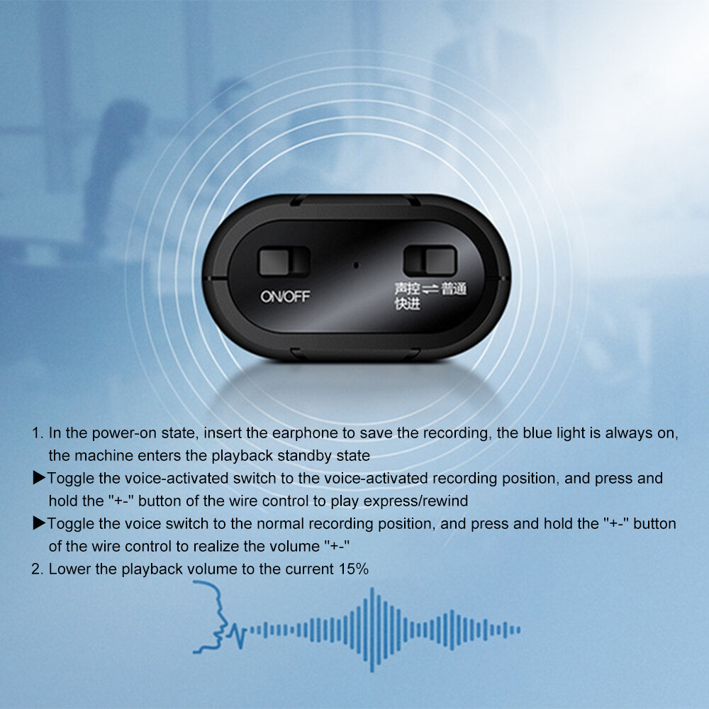 500 Hrs Mini Spy Voice Activated Recorder Digital Audio Magnetic 64GB MP3 Player