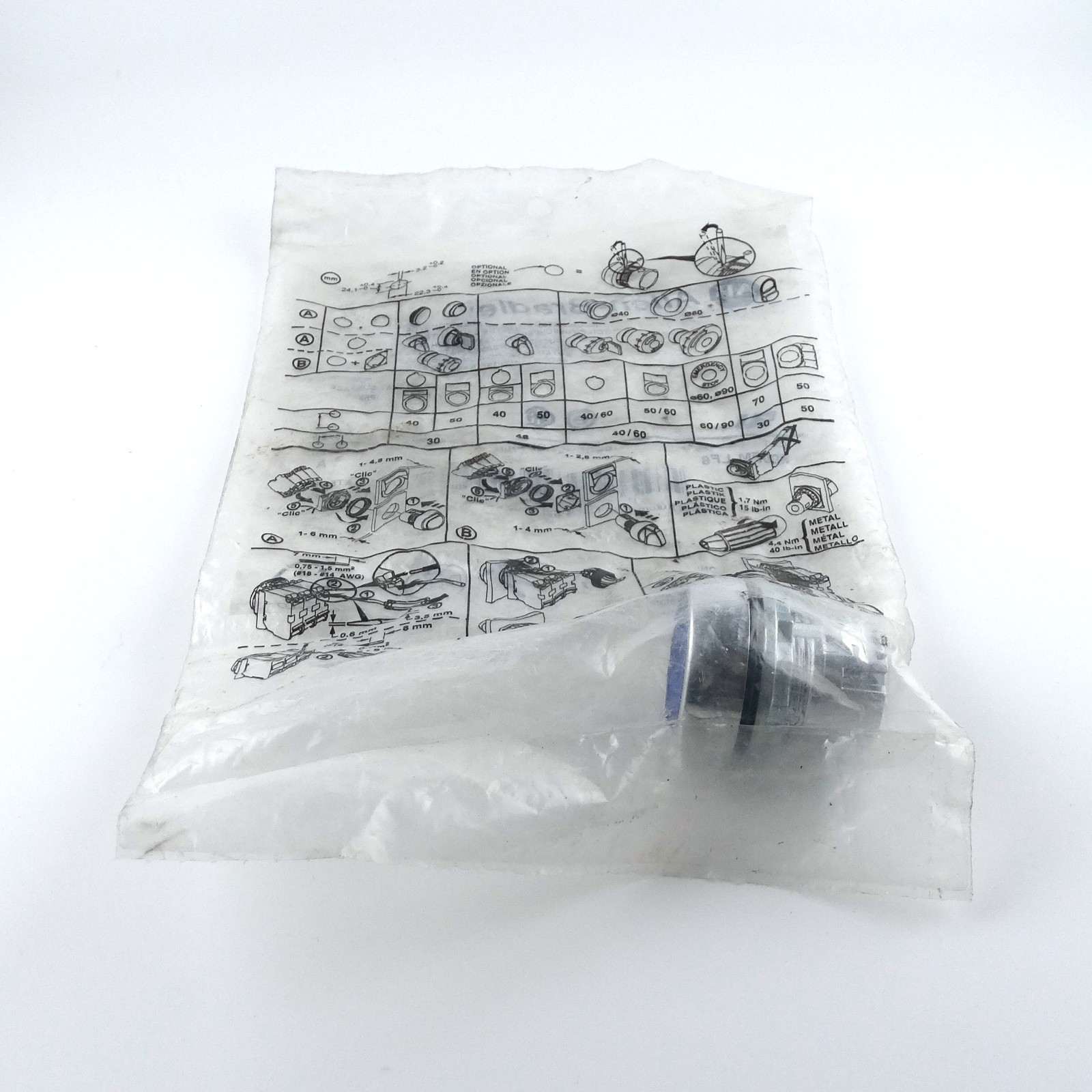 New Allen-Bradley 800FM-LF6 22mm Blue Illuminated Flush Momentary Pushbutton