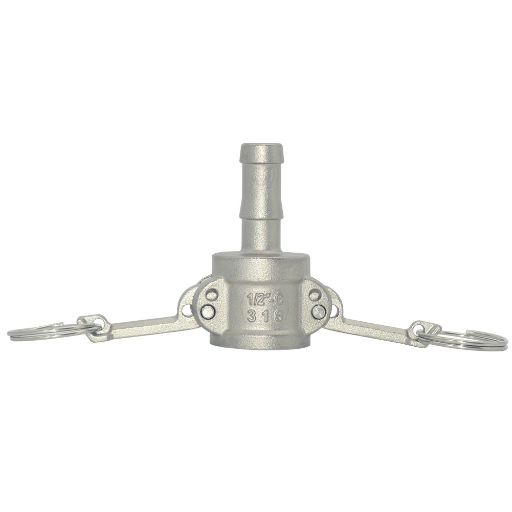 1/2″ 1″ 3″ in Type C Camlock Female Coupler to Hose Barb Stainless Steel Fitting
