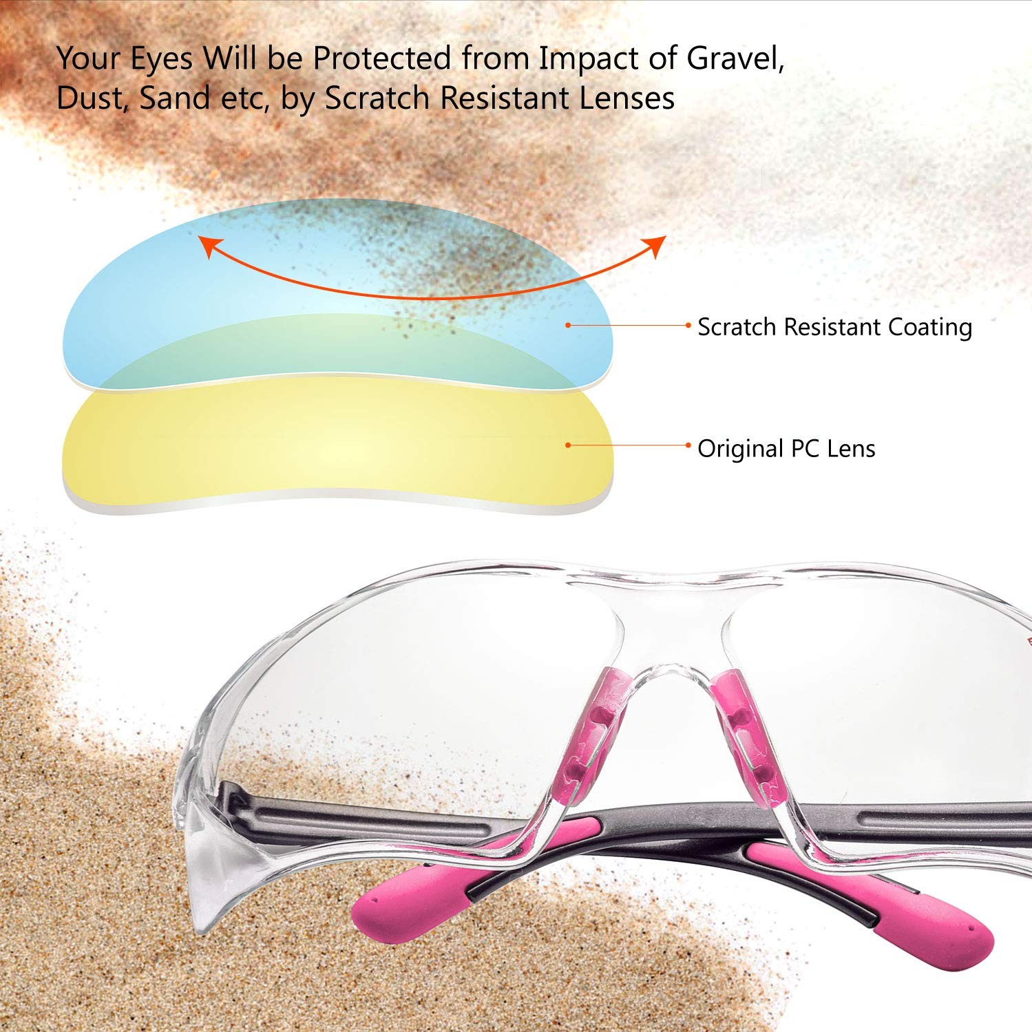Safety Glasses Anti Fog Lens,HD Clear Scratch Resistant Work Glasses with Adj…