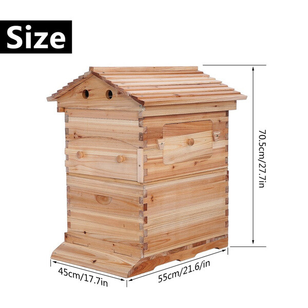 7x Auto Honey Hive Beehives Frames+ Beekeeping Boxes Brood Cedarwood Box