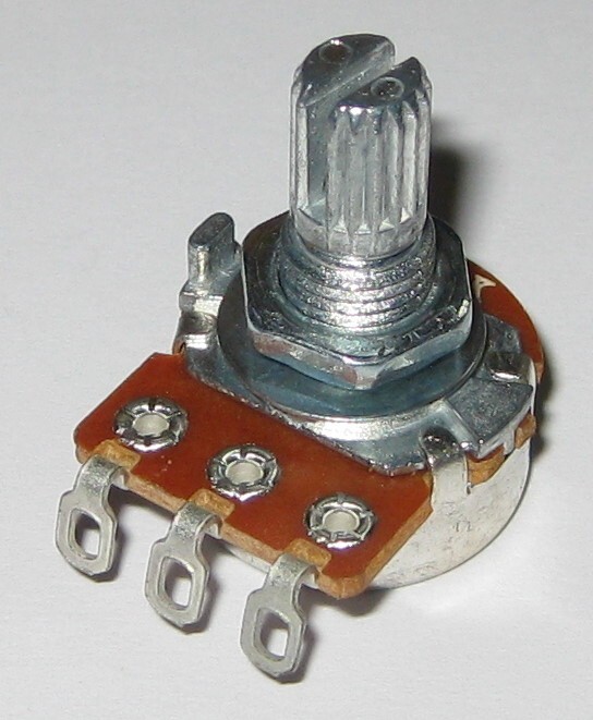Audio (A) Taper 100k Ohm Potentiometer – 6mm (1/4″) Shaft – 1/8 Watt 100000 Ohm