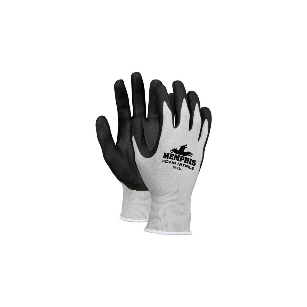 MCR Safety 9673S Economy Foam Nitrile Gloves – Small Gray/Black (1-Dz) New