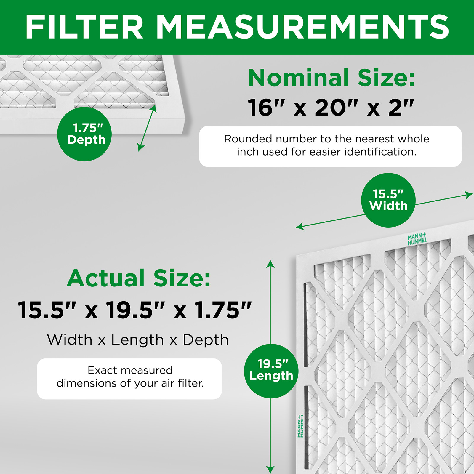 16x20x2 MERV 8 Pleated AC Furnace Air Filters. Box of 6