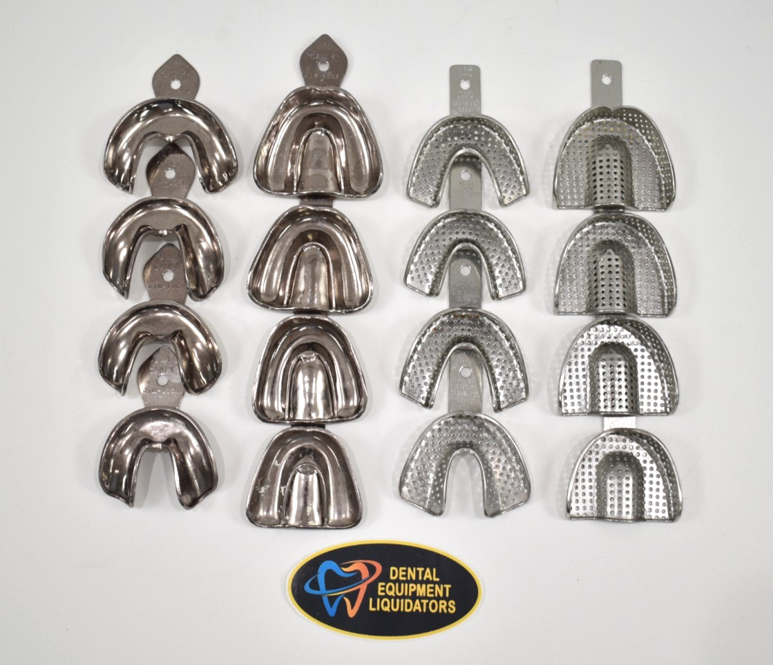 Dental Impression Trays 16 Pieces – Autoclavable – UPPER & LOWER as Listed