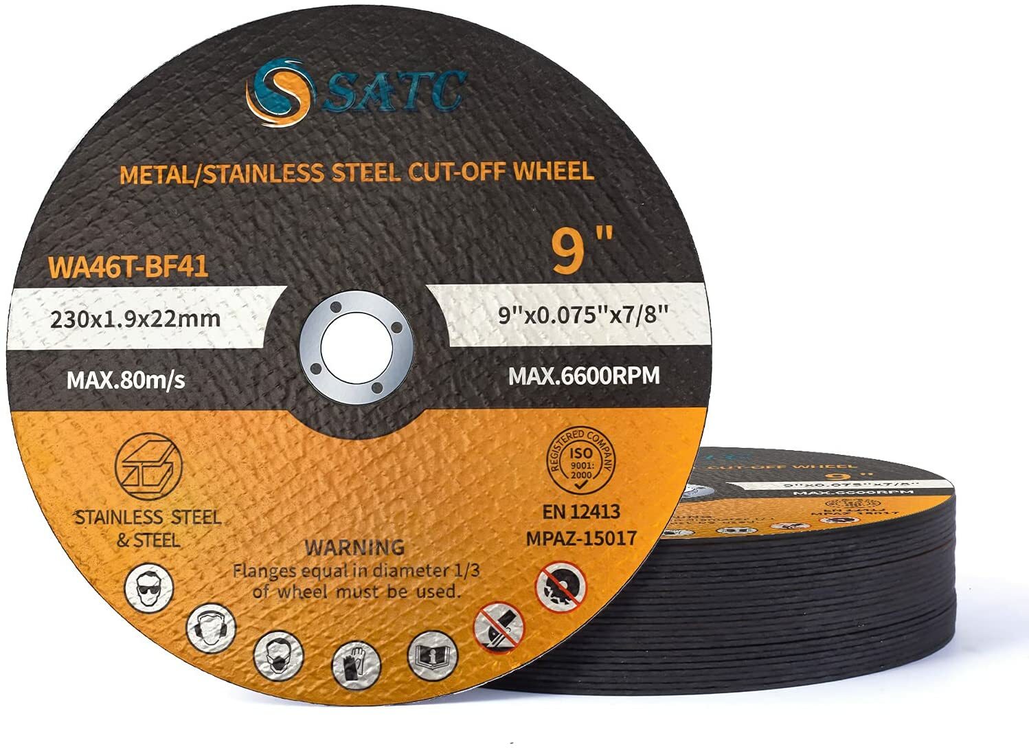 25PCS 9 inch Cut Off Wheel Metal Stainless Steel Cutting Disc for Angle Grinder