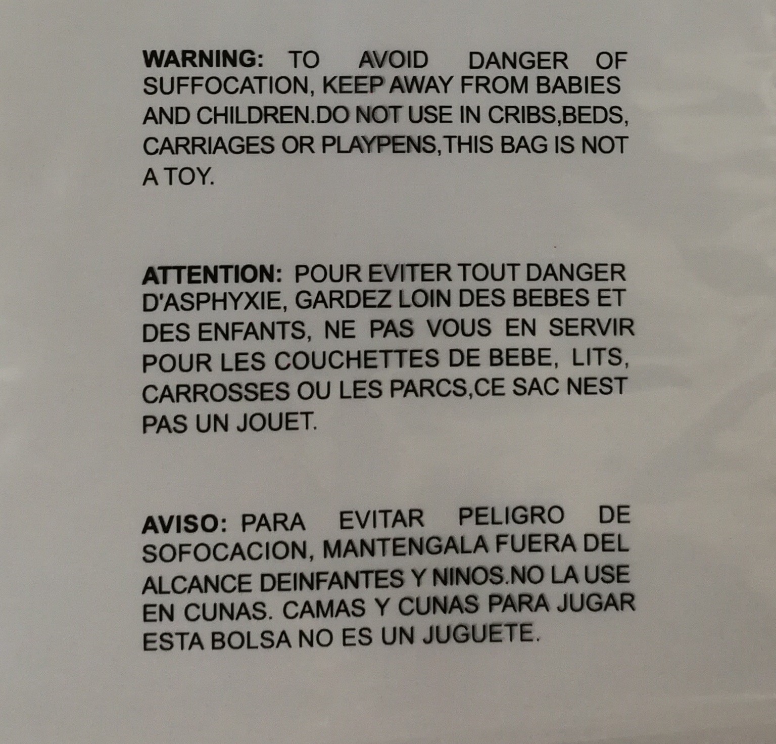 500 10×13 Self Seal Suffocation Warning Clear Poly Bags 1.5 mil Free Shipping