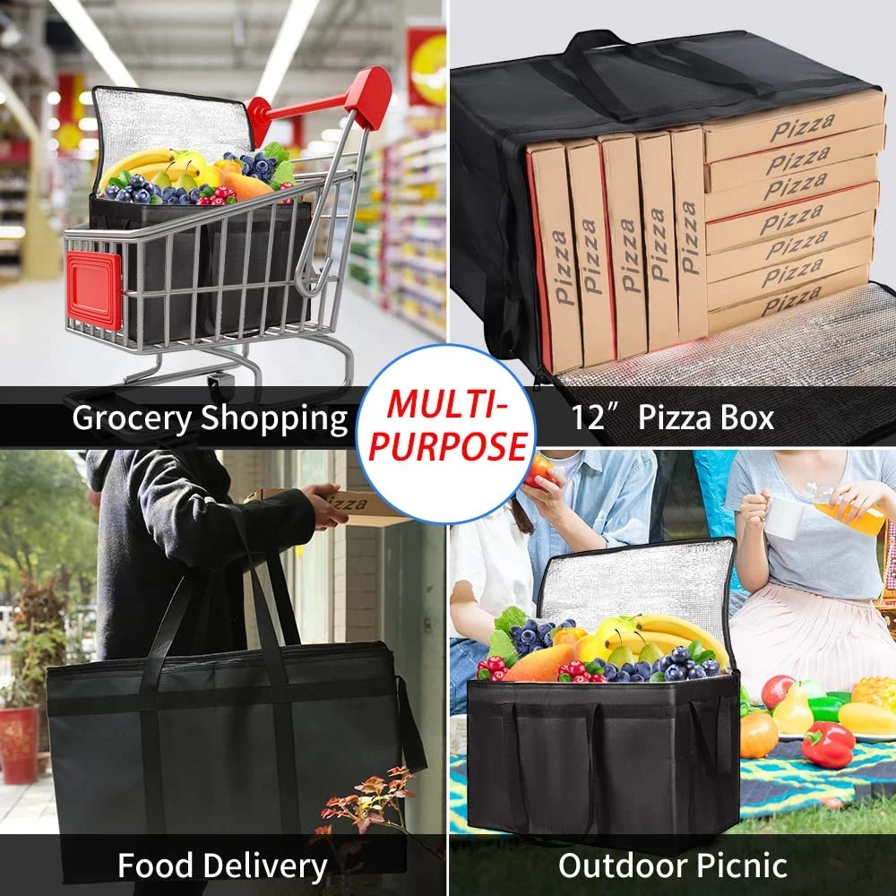 Insulated Food Delivery Bag XXXL Insulated Reusable Grocery Cooler/Hot…