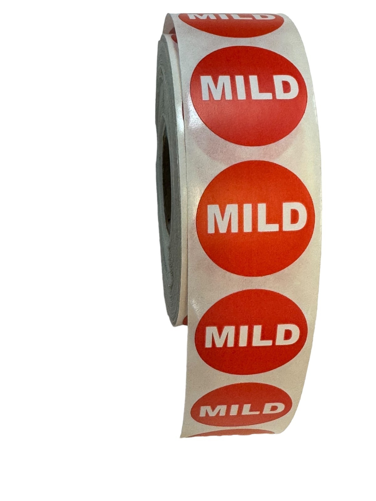1-1/8 ” Round Inventory Red MILD Food Labels Stickers 1000 Per Roll (one Roll)