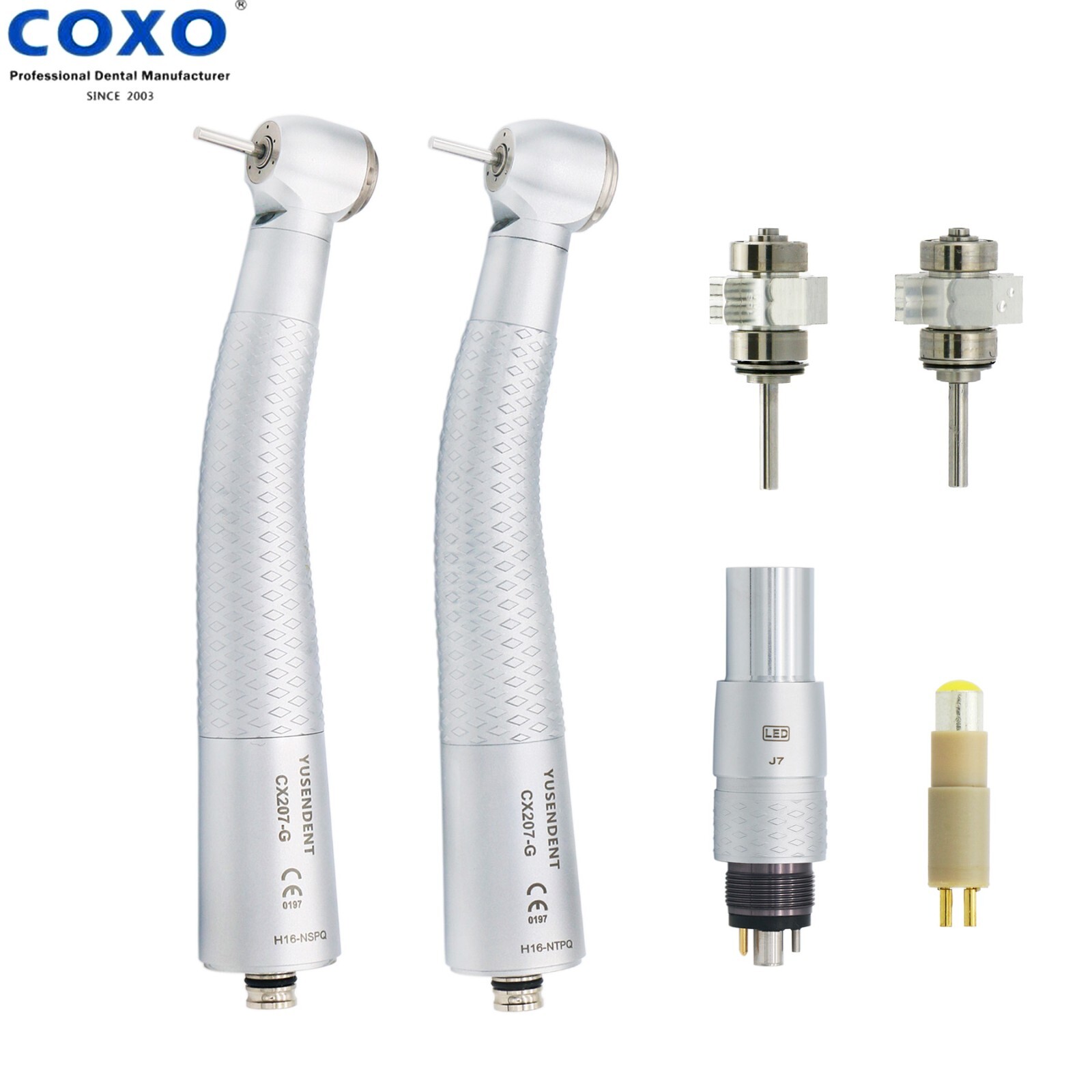 COXO Dental Air Turbine Fiber Optic Handpiece Fit NSK Phatelus LED Quick Coupler
