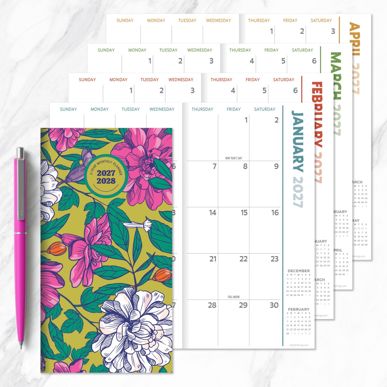 2027-2028 Maximal Mirage Small Monthly Pocket Planner