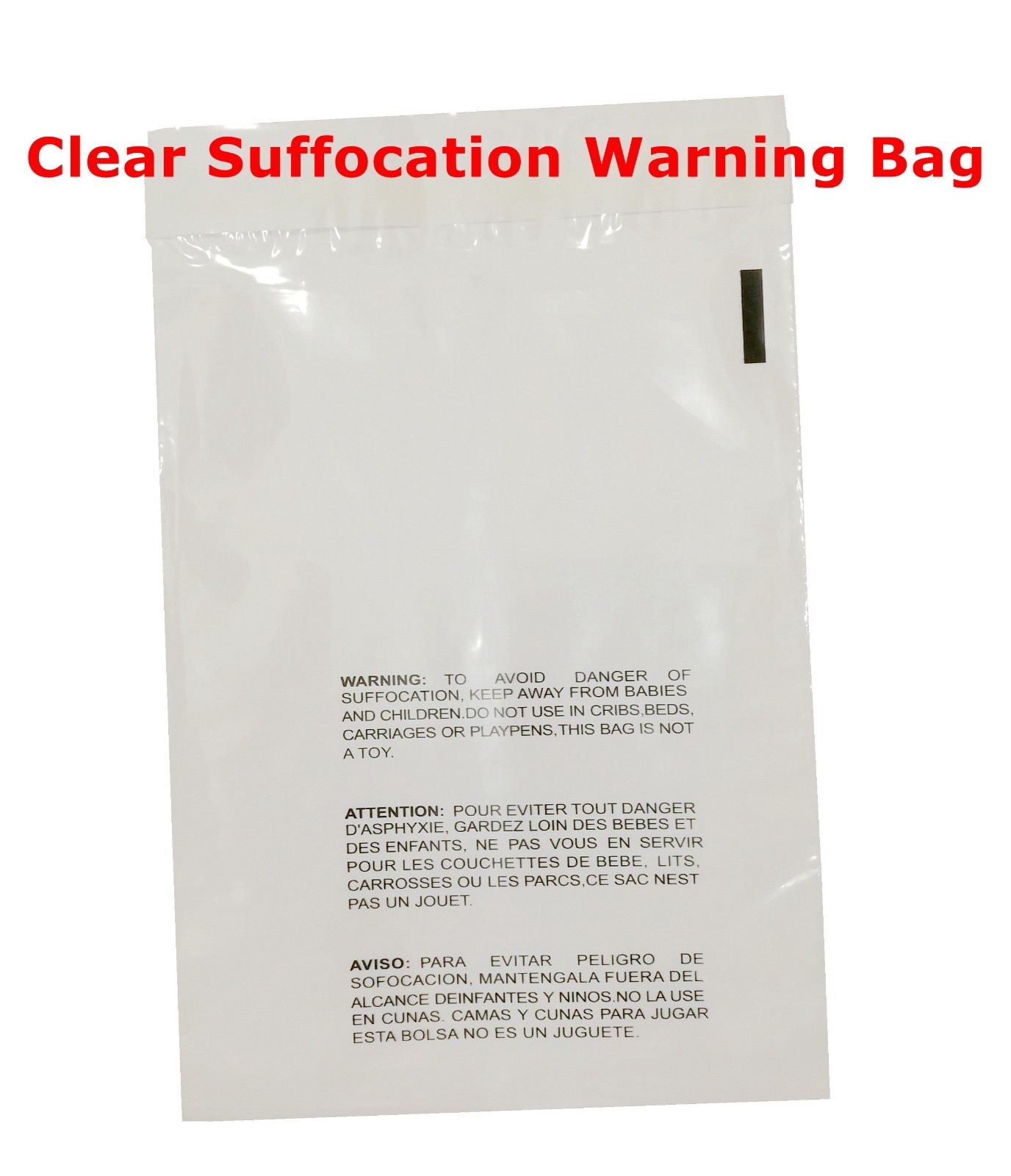 500 10×13 Self Seal Suffocation Warning Clear Poly Bags 1.5 mil Free Shipping