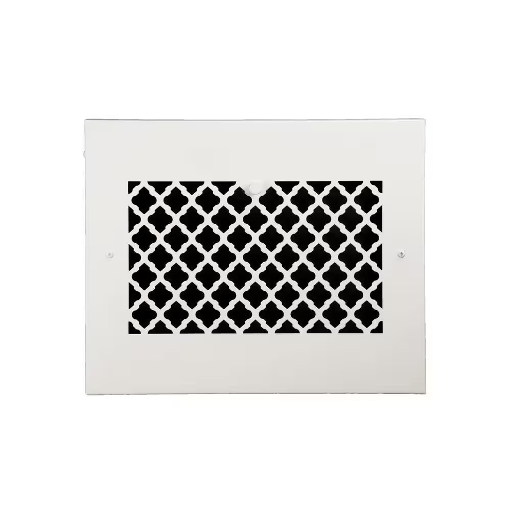 Tuscan 15 In. X 12 In. Steel Gravity Baseboard Floor Register, White/Powder Coat