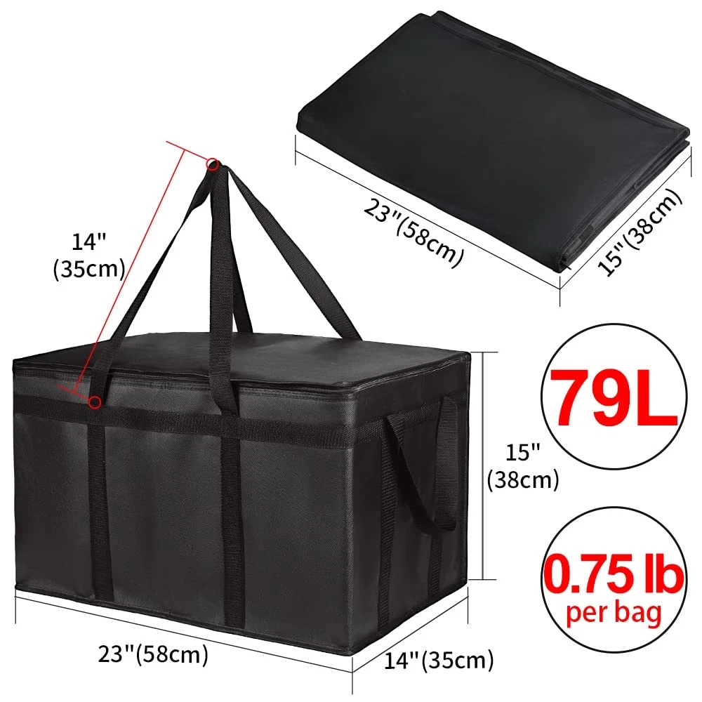 Insulated Food Delivery Bag XXXL Insulated Reusable Grocery Cooler/Hot…