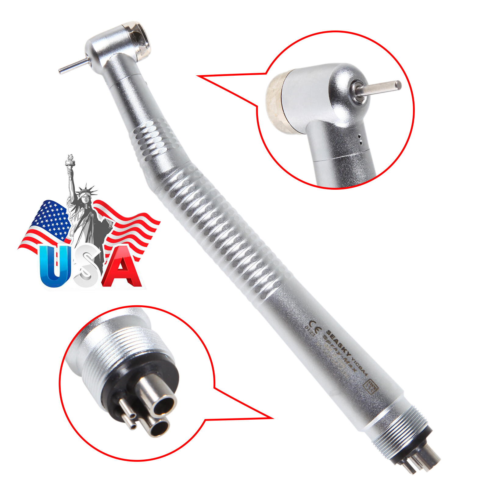 NSK Style Dental (LED E-generator) High Speed Single Spray Handpiece 2/4Holes bw
