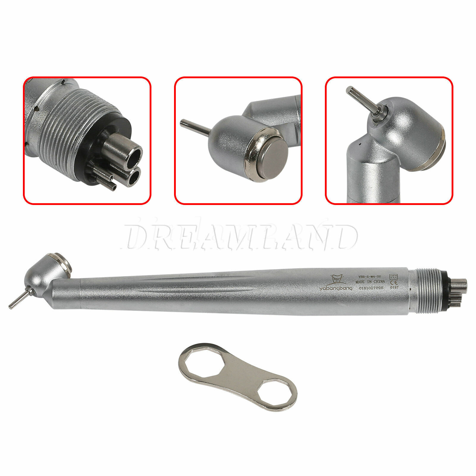 YABANG Dental 45° Angle Surgical Handpiece 4 Holes Rear Exhaust LED E Genreator