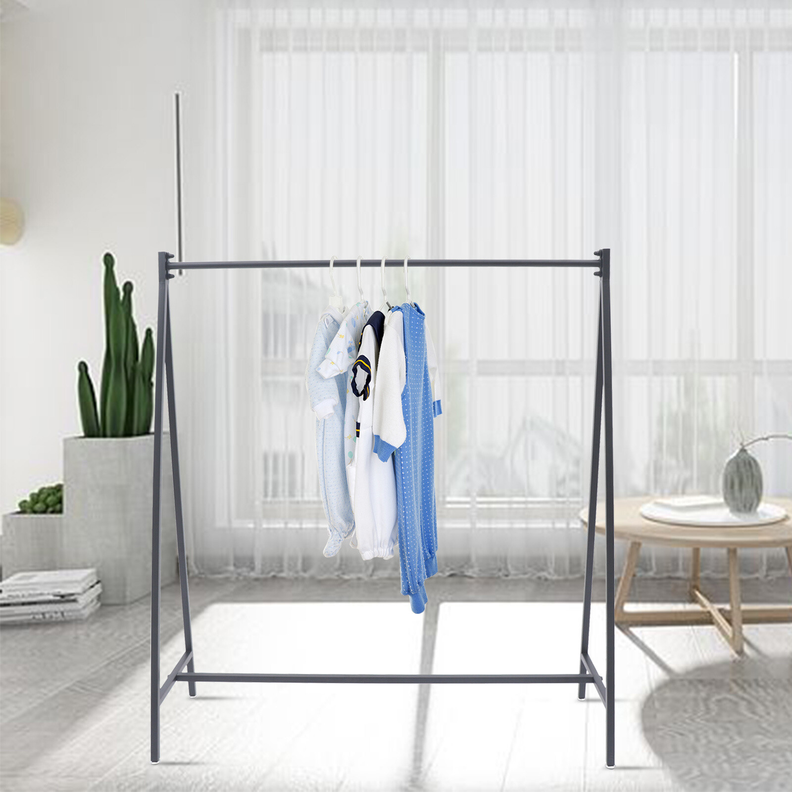 Clothes Rack Metal Garment Rack Clothes Display Stand Black For Clothing Store