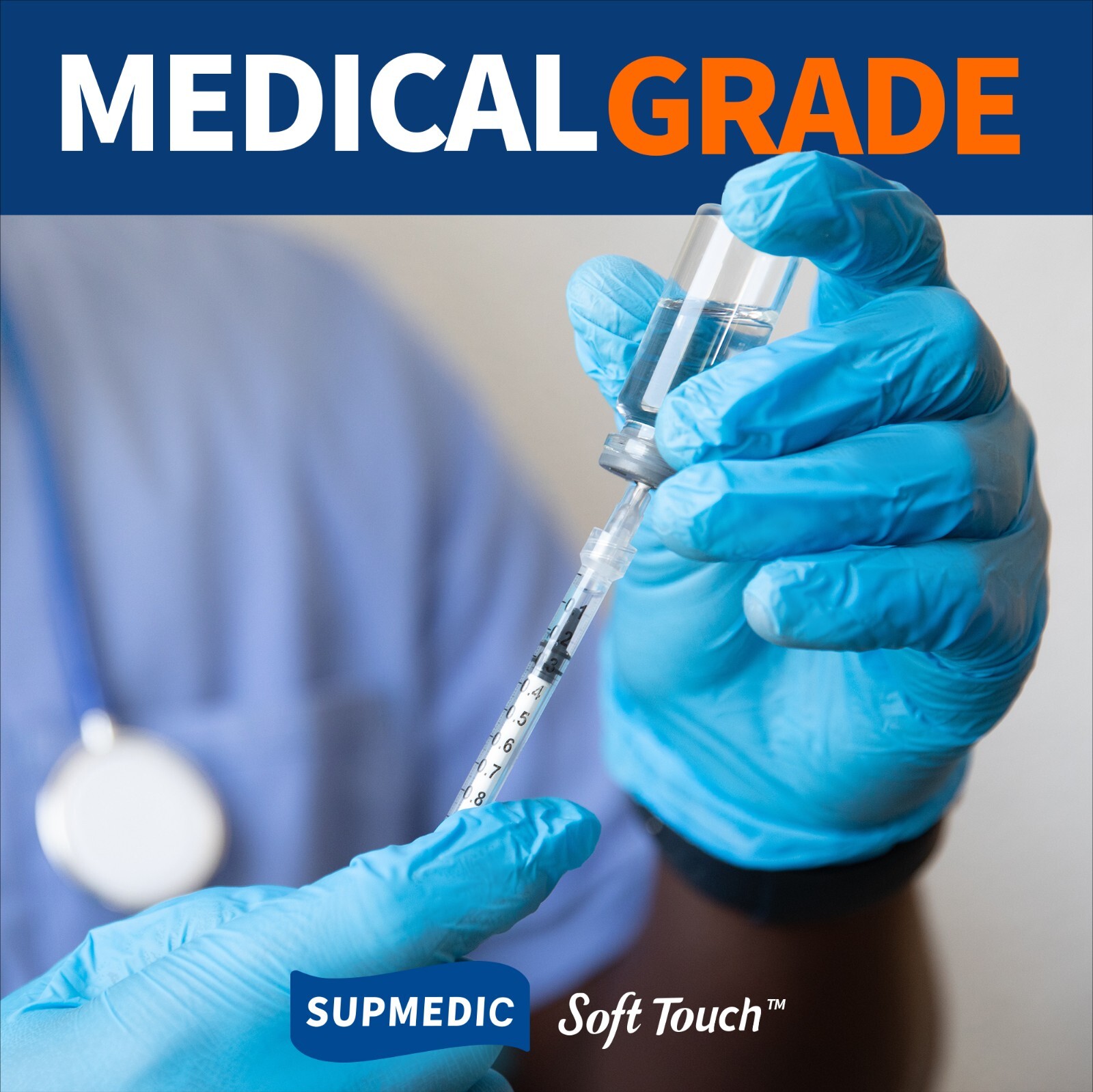 Medical Nitrile Exam Gloves Blue 100 PCs Powder-Free Food-Safe Disposable Glove