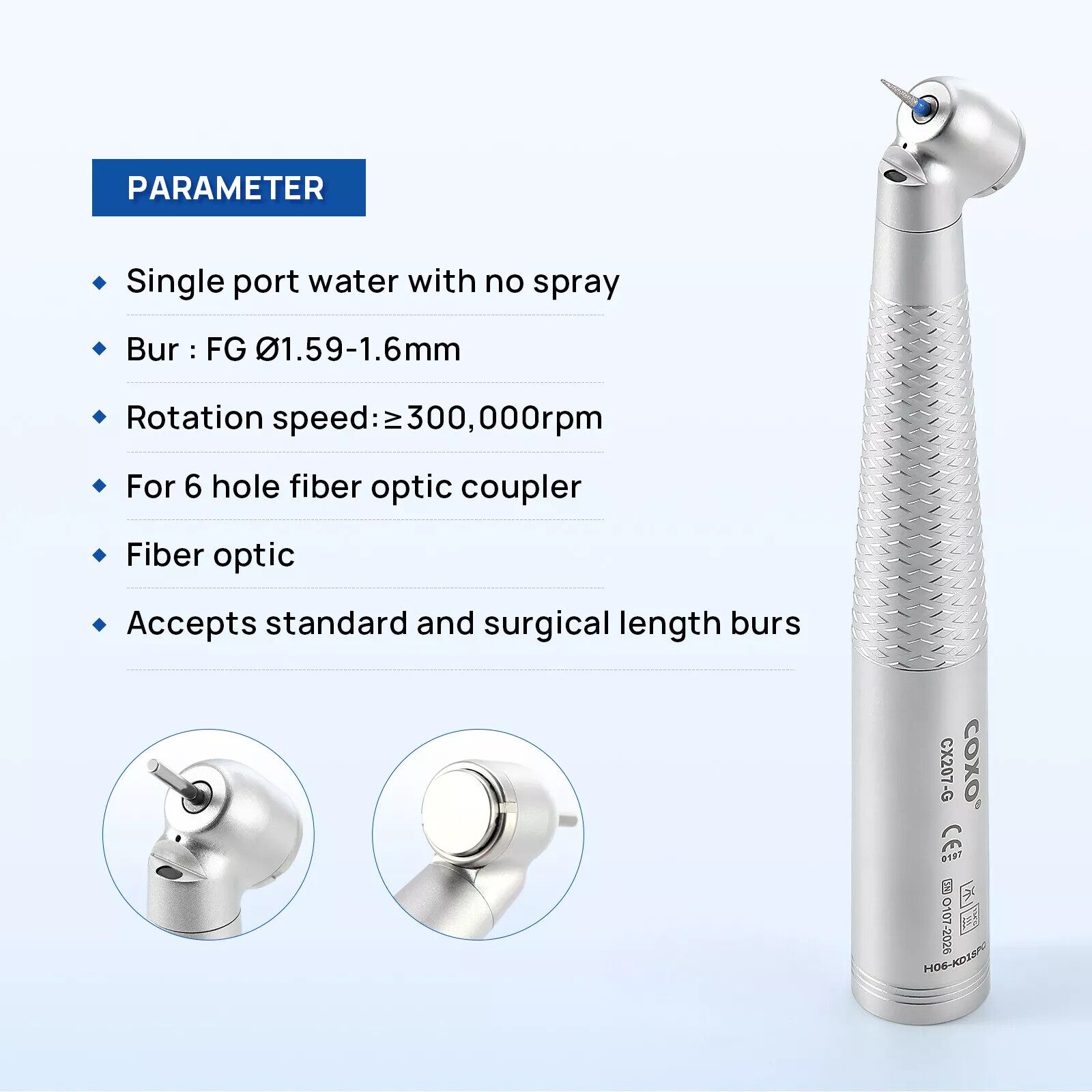 Dent 45° Surgical Fiber Optic LED Handpiece Turbina For KAV MULTIflex Coupler
