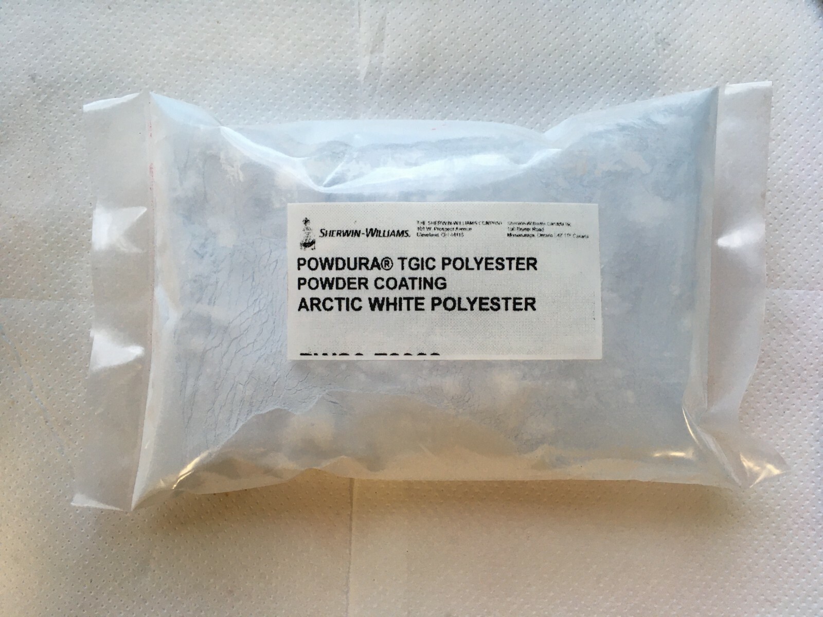 Arctic White powder coat Sherwin Williams Powdura TGIC 