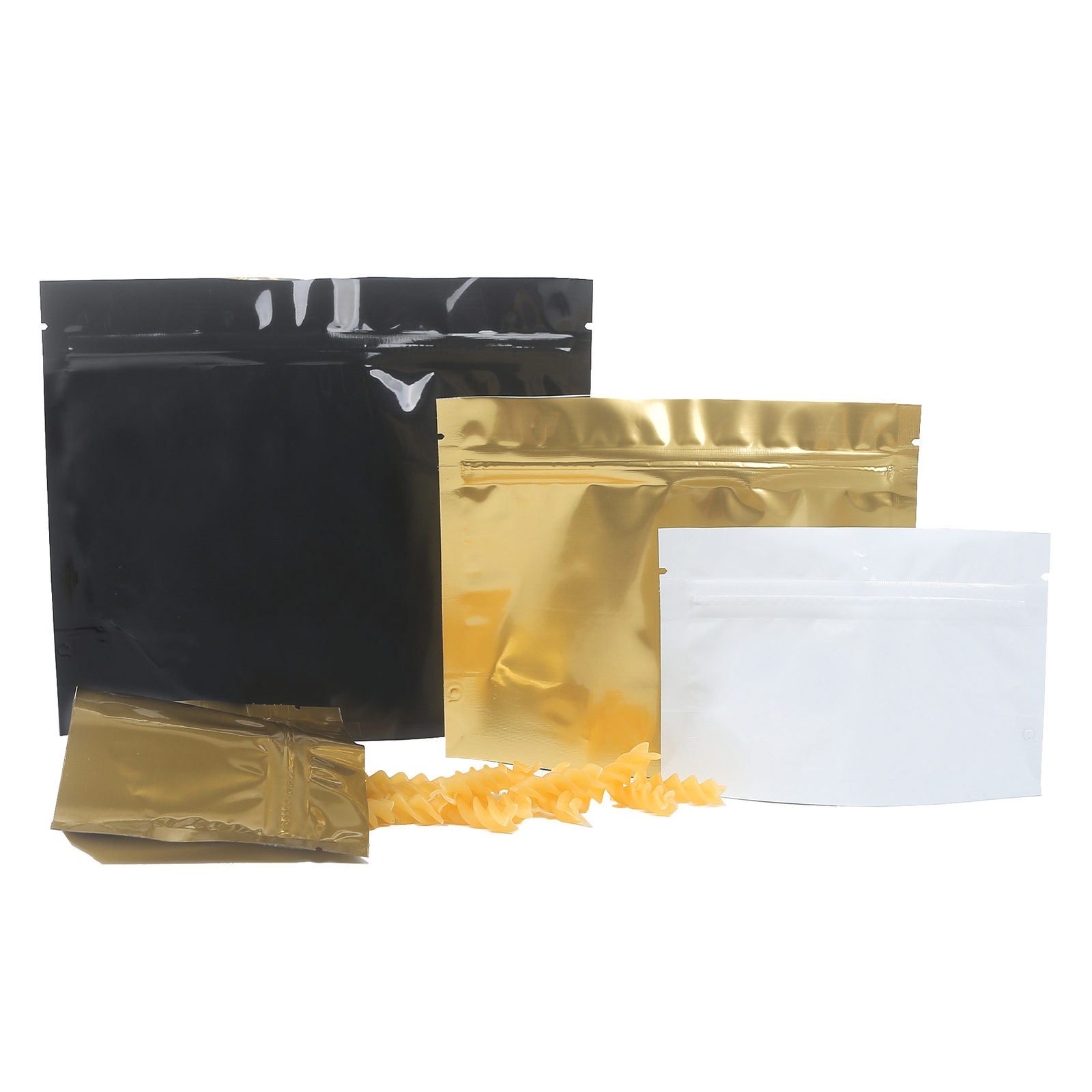 100 Mylar Jerky Bags, Resealable Foil Snack Bags, Food Safe Standing Zipper Bags