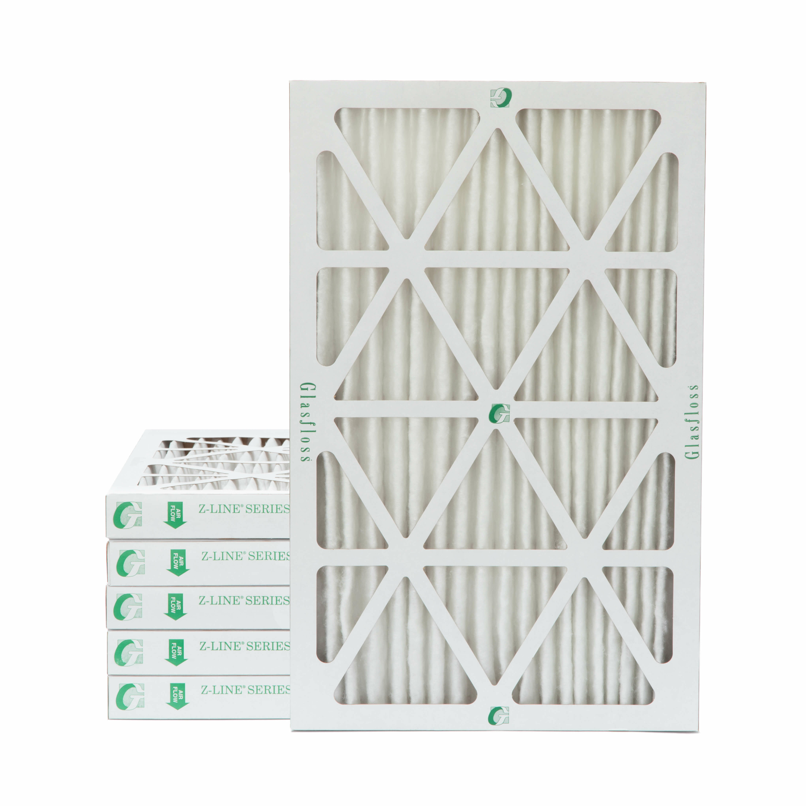 Glasfloss ZL 14x25x2 MERV 10 (FPR 7) Pleated Furnace Air Filters. 6 Pack