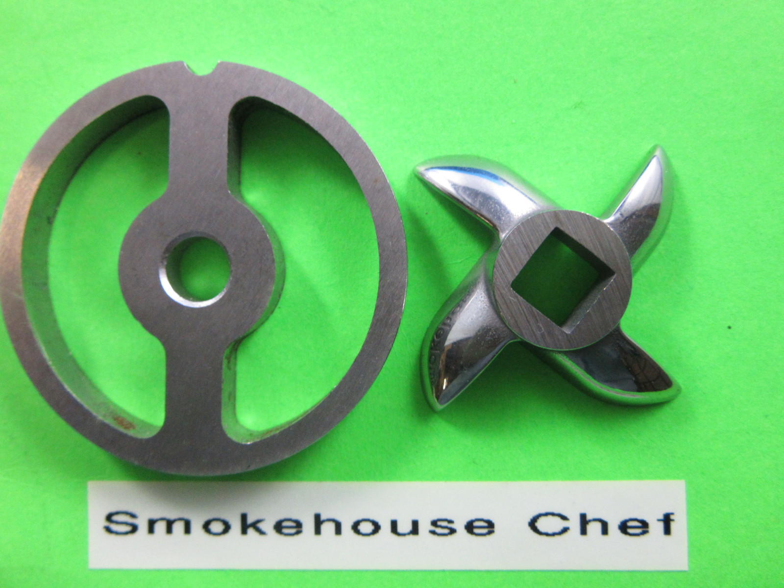 Size #5 Sausage stuffing PLATE & KNIFE for meat grinder LEM, Chefs Choice etc