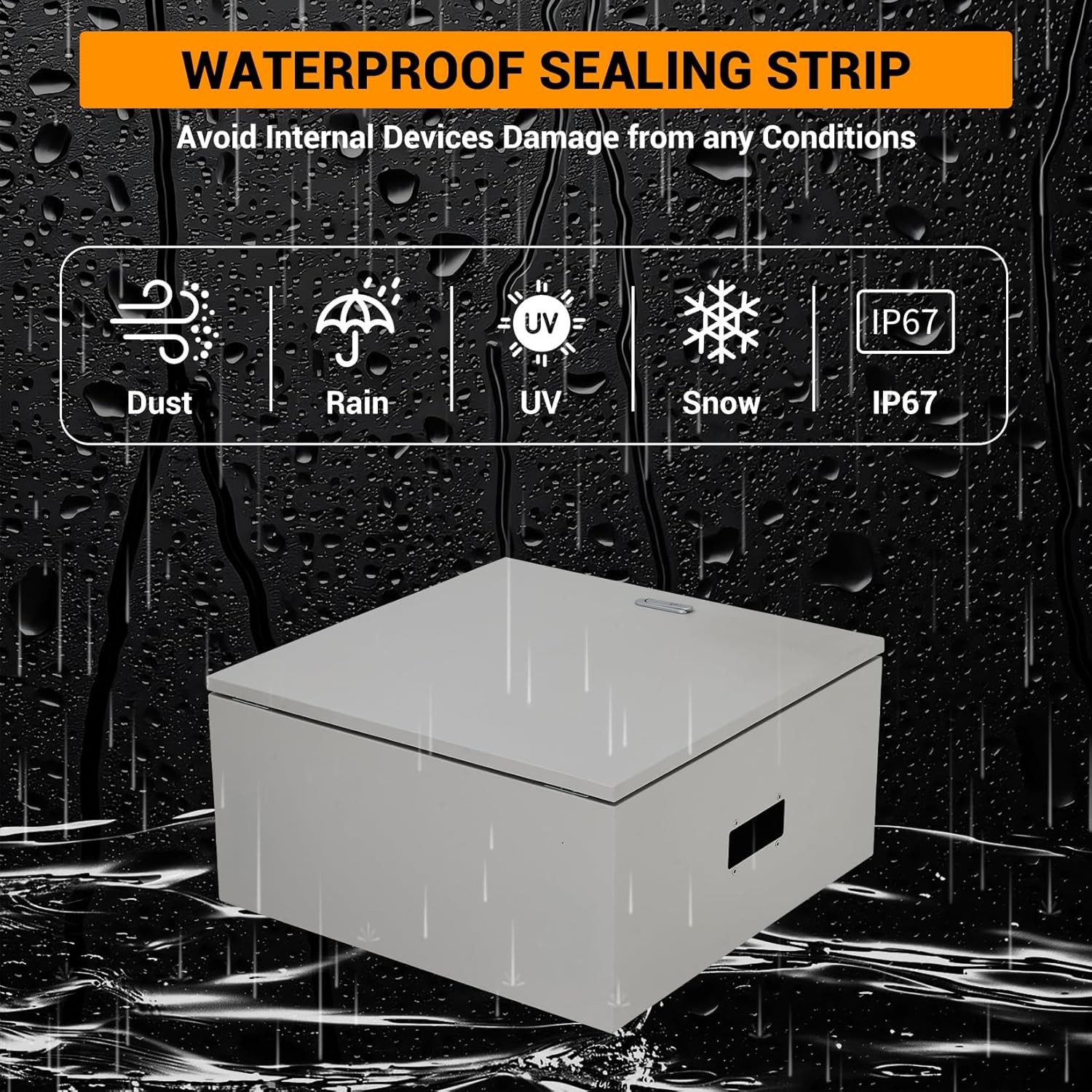 12″-24″ Waterproof Electrical Box IP66, Titanium Steel, Lockable, Rust-Resistant