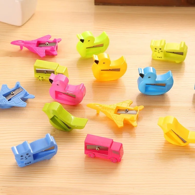 3PCS Mini Pencil Sharpener School Creative Stationery Cartoon Cute Shape Pencils