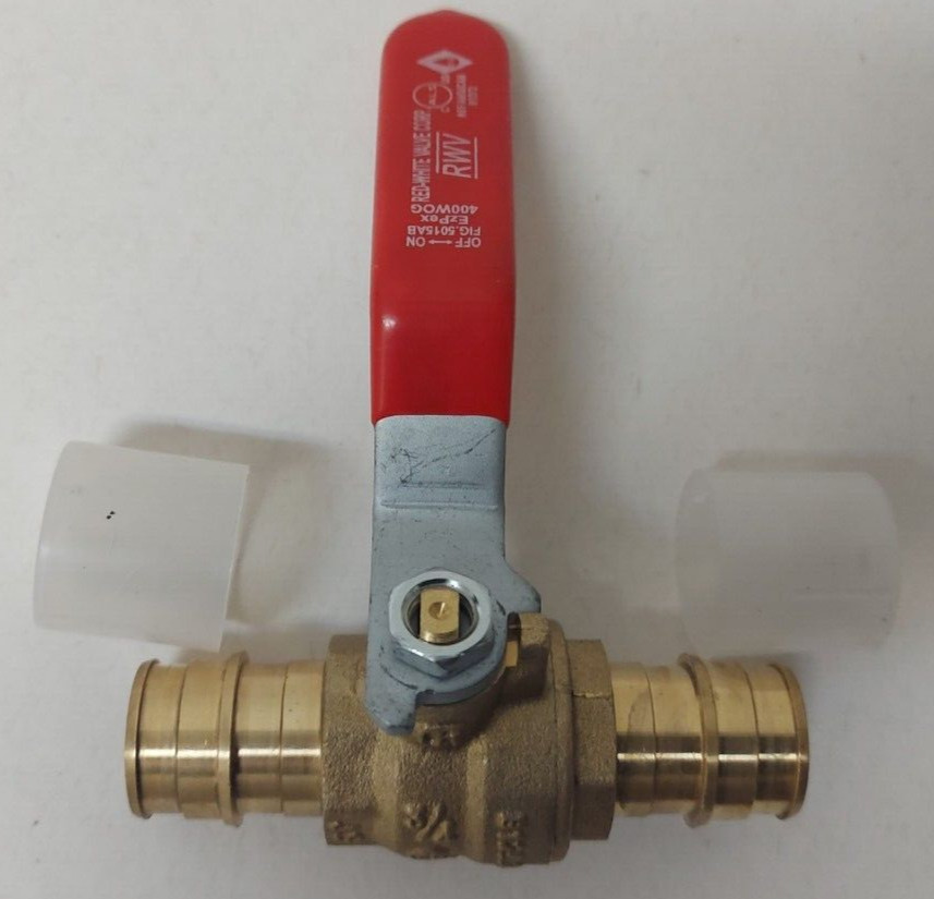 Red-White RWV 3/4″ Pex DZR Brass Ball Valve