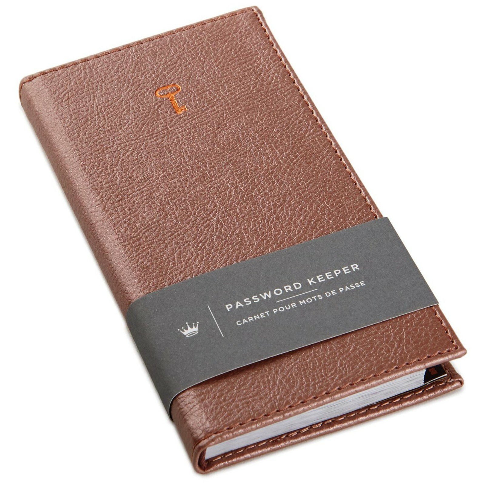 Hallmark Beautiful Rose Gold Key Sim Leather Password Keeper, 3.25″ x 6.25″