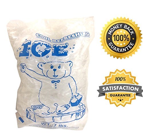 7lbs BPA Free FDA Approved Clear Plastic Ice Bags 1.5 mil With Twist Tie